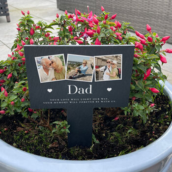 Personalised Large Photo Memorial Slate Plant Marker, 4 of 7