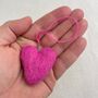 Fair Trade Mini Felt Heart Hanging Decoration, thumbnail 6 of 12