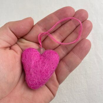 Fair Trade Mini Felt Heart Hanging Decoration, 6 of 12