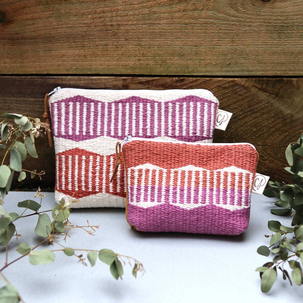 Handwoven Wash Bag Makeup Bag Zip Pouch, 1 of 12