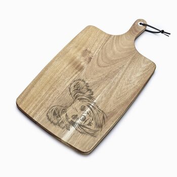 Personalised Chinese Crested Dog Engraved Acacia Serving Board, 3 of 4