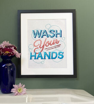 Wash Your Hands Cross Stitch Embroidery Kit, 4 of 5