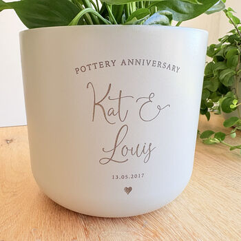 Personalised 9th Pottery Anniversary Gift | Add Plant, 2 of 6
