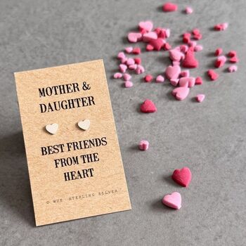 Mother And Daughter Sterling Silver Heart Earrings, 2 of 11