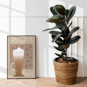 Cafe Latte Coffee Print Three Colour Options, 3 of 6