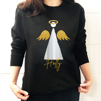 Kids Personalised Angel Christmas Sweatshirt, 3 of 3