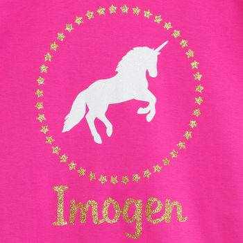 Sparkly Unicorn Personalised T Shirt, 3 of 3