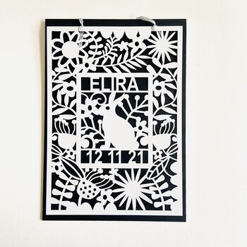 Personalised Baby Paper Cut, 9 of 12