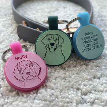 Pastel Silicone Silent Dog Name Tag Personalised, 9 of 10