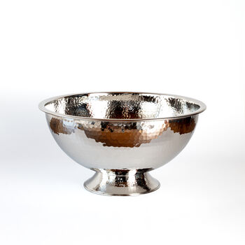 Solid Copper Champagne Bowl – Hammered Surface, Silver Colored, 6 of 12
