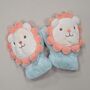 Children's Fluffy Cute Lion Mittens Ice Blue, thumbnail 1 of 2