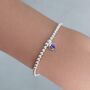 February Heart Birthstone Bracelet Sterling Silver Amethyst, thumbnail 1 of 9