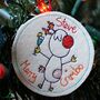 Personalised Reindeer Tree Decoration Bauble, thumbnail 1 of 8
