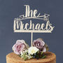 Personalised Crossed Arrows Wooden Cake Topper, thumbnail 1 of 4