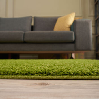 The Rugs Plain Green Shaggy Rug, 2 of 12