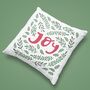 'Joy” Christmas Cushion, thumbnail 1 of 5
