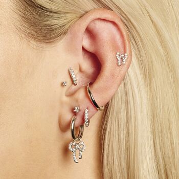 Mini Sparkling Huggie Hoop Earrings, 6 of 7