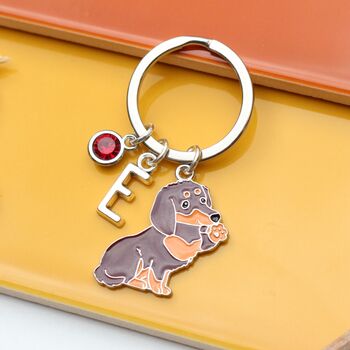 Personalised Sausage Dog, Dachshund Keyring, 3 of 12