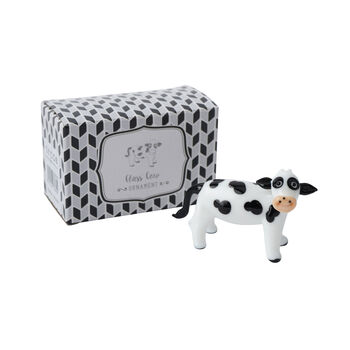 Artisan Glass Cow In Gift Box, 3 of 4