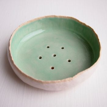 Handmade Turquoise Ceramic Soap Dish, 4 of 9