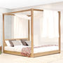 Low Wooden Four Poster Bed Frame, thumbnail 1 of 6