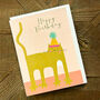 Mini Pink Cat Birthday Card, thumbnail 1 of 5
