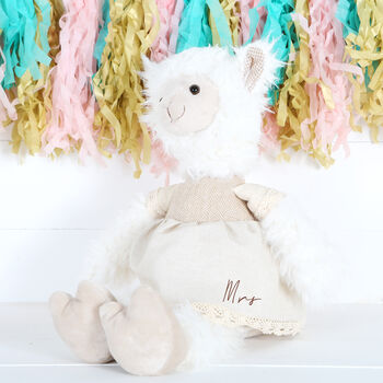 Cuddly Personalised Llama Soft Toy, 7 of 8