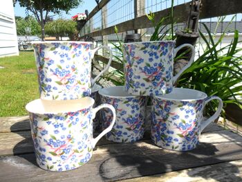 Set Of Six China Palace Mugs In Forget Me Knot Chintz Design, 7 of 8