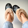 Peacock Brown Sheepskin Moccasin Slippers, thumbnail 1 of 8