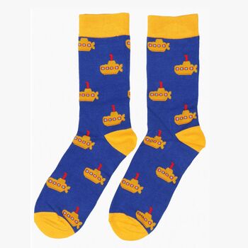 Men's Bamboo Socks Yellow Submarine, 2 of 5