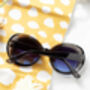 Blue Weighted Oversize Chunky Circle Sunglasses, thumbnail 3 of 4