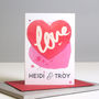 Personalised Red Love Heart Valentine's Card, thumbnail 2 of 3