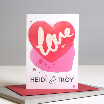 Personalised Red Love Heart Valentine's Card, 2 of 3