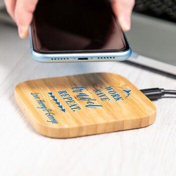 Personalised Work Save Travel Repeat Wireless Charger, 3 of 6