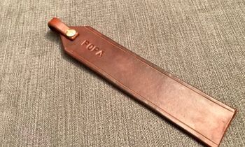 Personalised Date Leather Bookmark, Spanish Brown, 4 of 10