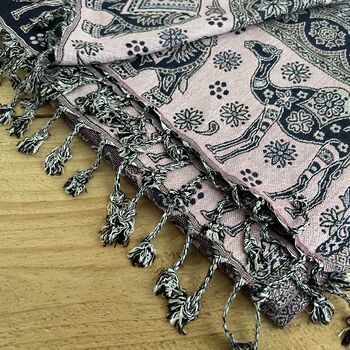 Light Purple And Pink Blanket Elephant Print Throw, 5 of 5