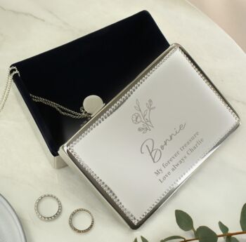 Personalised Floral Design Lidded Jewellery Box, 2 of 3