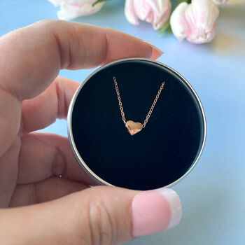 Valentine's Rose Gold Plated Heart Necklace In Gift Tin, 4 of 10