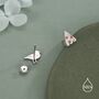Sterling Silver Mismatched Pizza Slice And Seagull Stud Earrings, thumbnail 3 of 12
