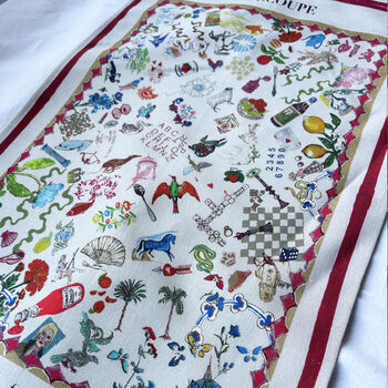 Large Linen Tea Towel 'Collage', 4 of 7