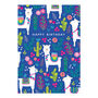 Happy Birthday Card Llama And Floral Pattern, thumbnail 3 of 4