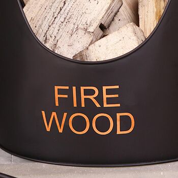 Traditional Fire Wood Bucket With Tools, 4 of 7