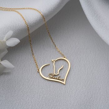 Personalised Horse Lover Heart Necklace, 5 of 9