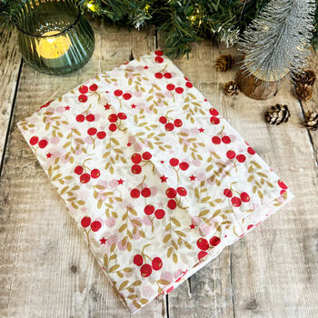Elegant Red And Gold Berry Christmas Tissue Wrap Paper X Five Sheets, 4 of 4