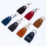Handmade Personalised Leather Keyring Made In Britain Boxed, thumbnail 2 of 6