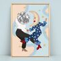 Navy Moon Dance Art Print, thumbnail 1 of 2