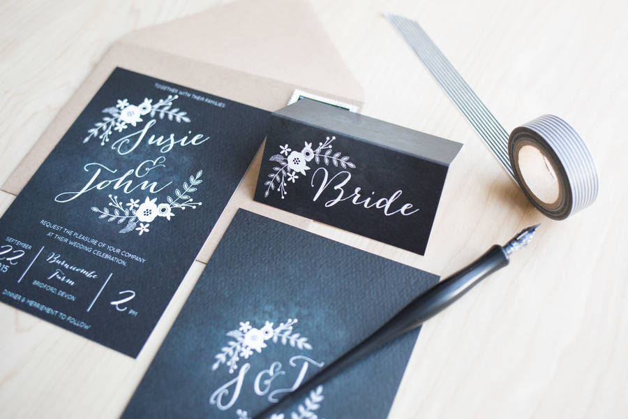 chalkboard wedding invitations by sincerely may | notonthehighstreet.com