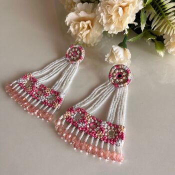 Blushing Fan Earings, 2 of 2