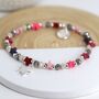 Pink Beaded Bracelet With Silver Plated Star Charm, thumbnail 2 of 4