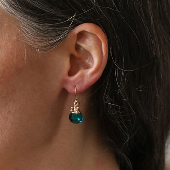 Jewelled Green Drop Earrings, 2 of 4